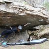 Lynn on the first move of Pocket Hercules (V8).