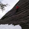 Bit of snow on the first pitch of the Nose.