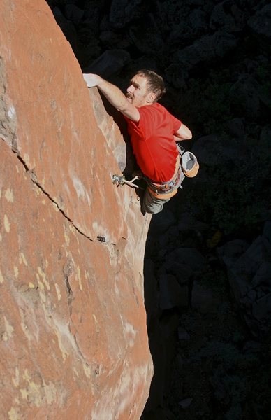 High on the upper prow.