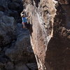 Ed Strang nearing the end of the crux.