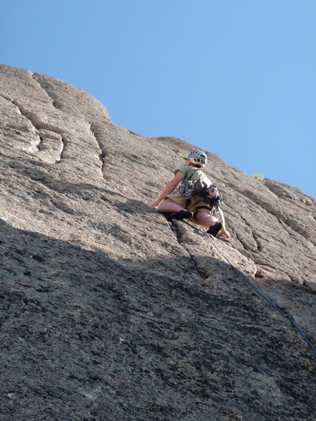 Looking up at the crack....