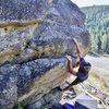 Ian pulling up on the crux!