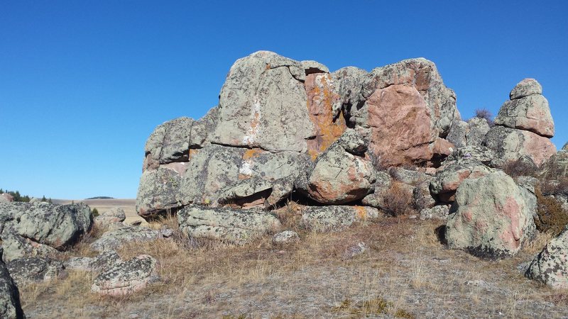 Backside of kennel boulders