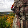 October colors and Bucket Brigade. Climber: Darin Limvere.