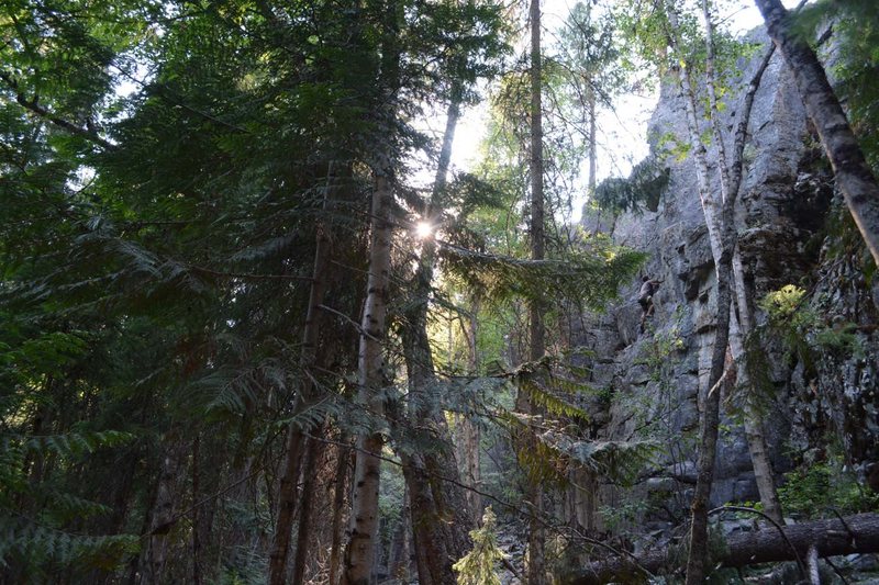 Climbing on a warm August evening at Stryker Crags.