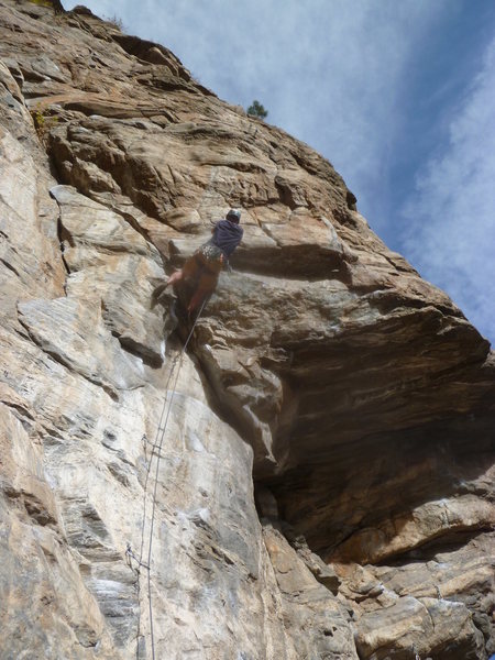 Kevin feeling the crux.