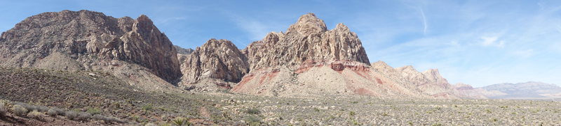 Nice panoramic view on the approach to the Black Velvet Canyon of Red Rocks.