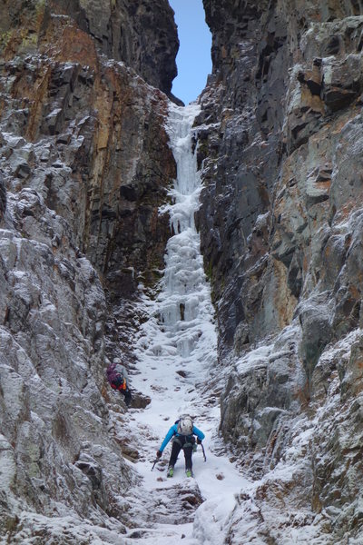 Jaaron Mankins and Beth Goralski on the approach.