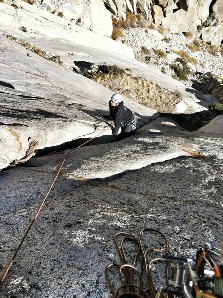 coming up to the belay pitch 2