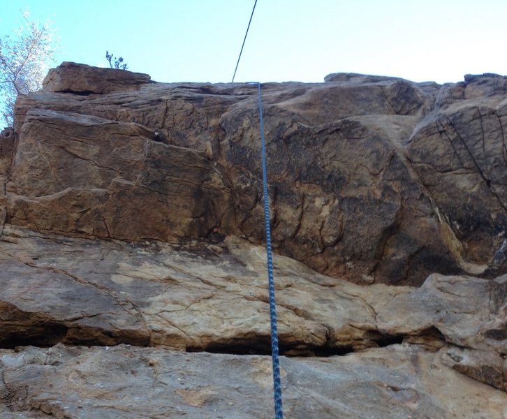 View from the ledge under the roof on I Love LA 5.10a