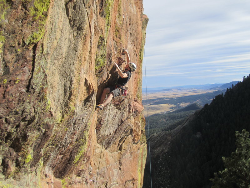 Dan Levinson at the first crux of Big Bruce and on the way to the second ascent. Nice job, Dan!