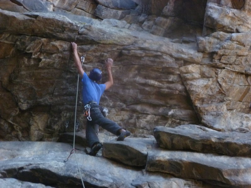 Vince just below the crux.<br>
<br>
<br>
<br>
<br>
