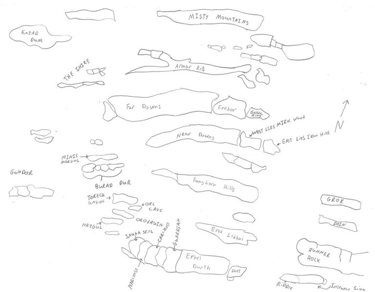 Hand Drawn Map 2.0 of Middle Earth 