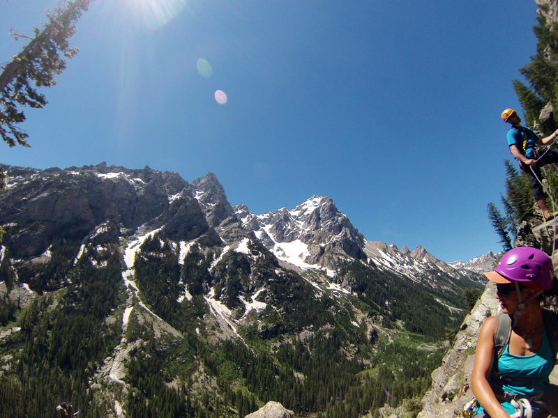 At the top of the 5th pitch of Guides Wall