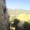 Fawn Pheonix on Center Route 5.9 Motzarts Wall, Stoney Point. Photo by Chad Parker.