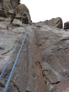 Looking up about halfway up the route.