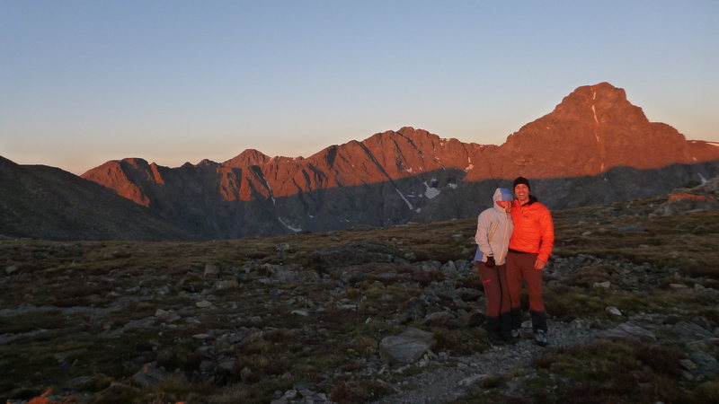 Sunrise.  About to start the Halo Ridge route up Mount of the Holy Cross.