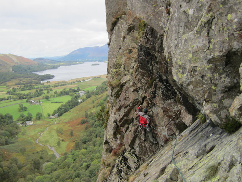 Climbing on Black Crag . Lake District