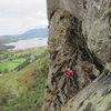 Climbing on Black Crag . Lake District