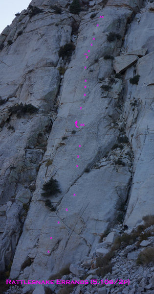 Rattlesnake Errands (5.10b) - two pitches of fun slab climbing