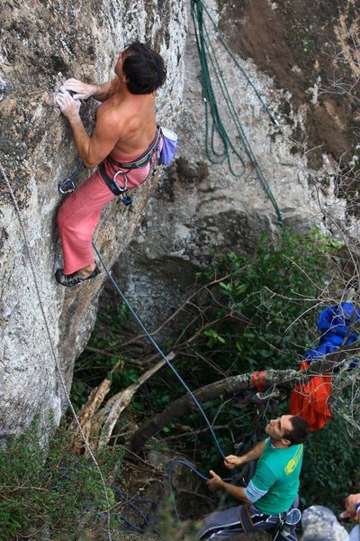 Ken floating the crux