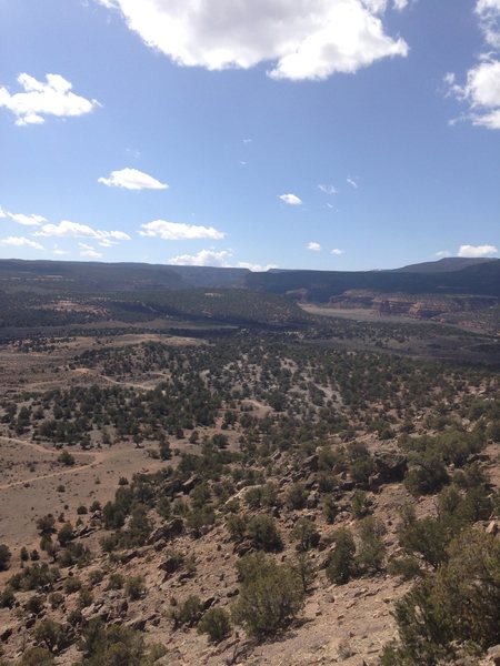 Looking out from the cliff.