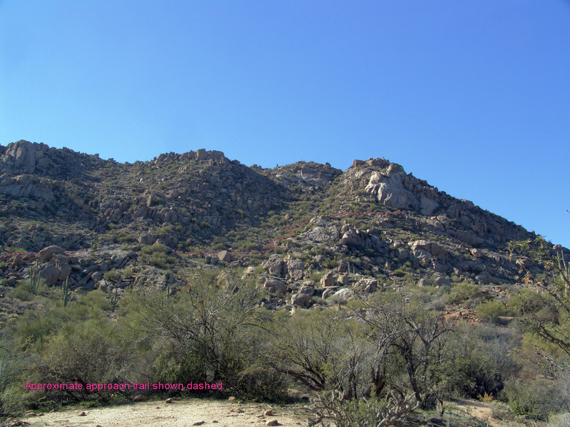 Looking SW to Mogul Wall from the junction of the GM Loop Trail and the Cow Poke Trail