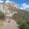 Looking roughly south toward the La Colmena, Los Desplomes and other crags at El Arenal climbing area in Mexico.