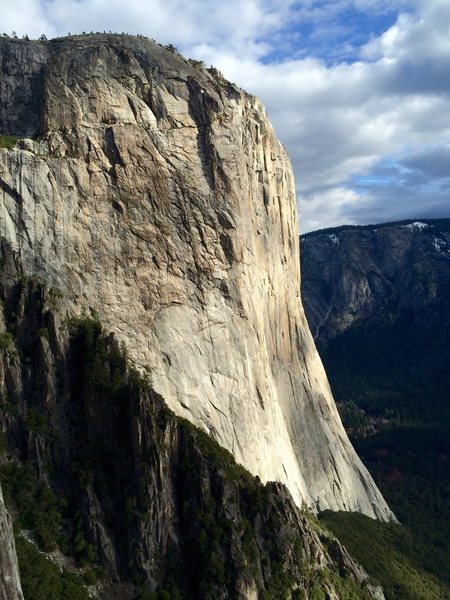 A decent view of El Cap from high on the Gold Wall.