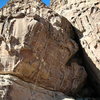 The last rappel to the ground on the south side of Jebel Alzrb