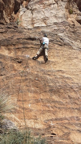 Doug catching a rest on the surprisingly pump direct start to Four Crows