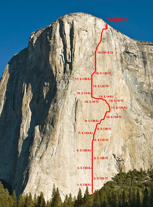 Topo of Dawn Wall on El Capitan 