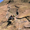 Leading pitch 1 of the Bastille Crack.