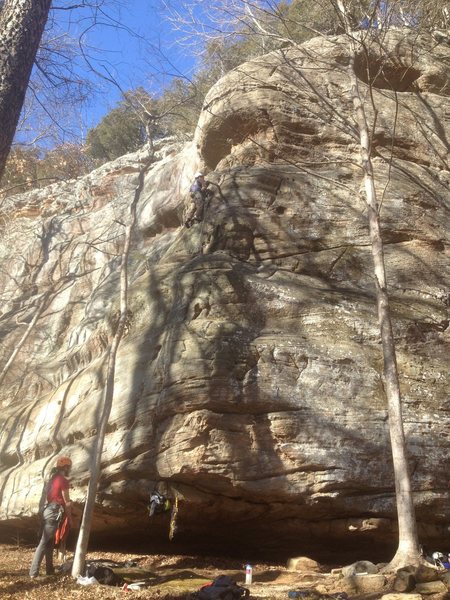 Route climbs the bulging prow