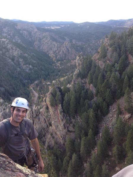 First trad climb. Dirt Deeds in Eldo.