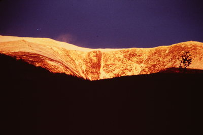 Dawn on Huntington's Ravine - Central Gully in the middle