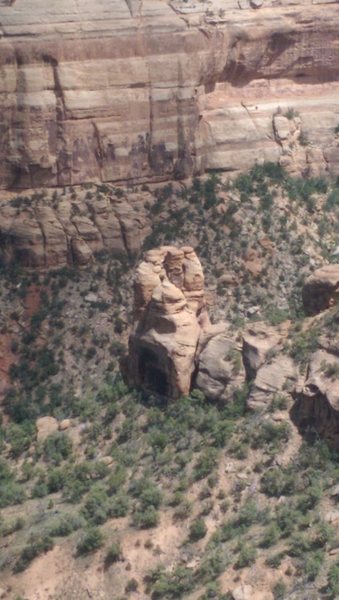 View of the tower from peaking over the road in upper Red Canyon.