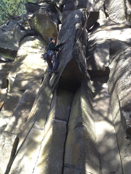 Climbing on Grace and Danger. Mid-crux