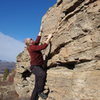 Winter bouldering on the short band below the West Wall.