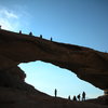 Tourists on the nearby Kharaz Rock Bridge