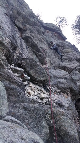 David Light leading pitch three, 30 Jan. 2015.