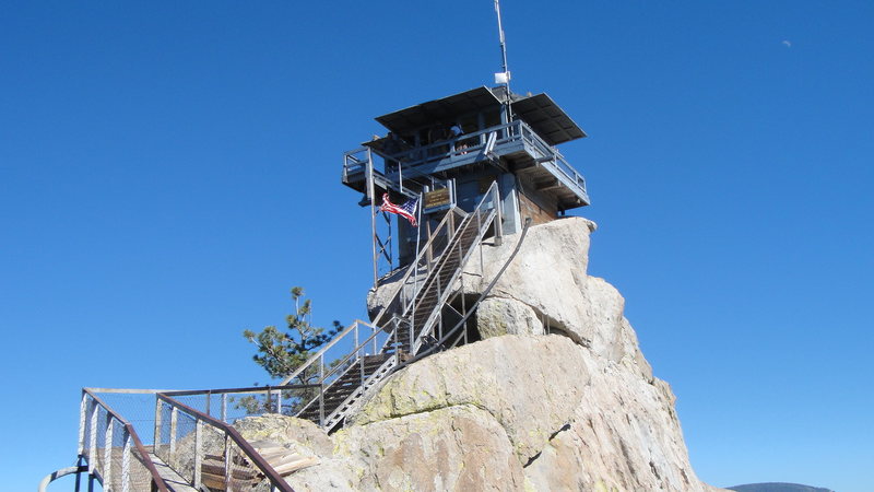 The old fire lookout. It burned down a few years ago apparently from a kitchen fire. It was demolished the next season -presumably by the crushing forces of irony.