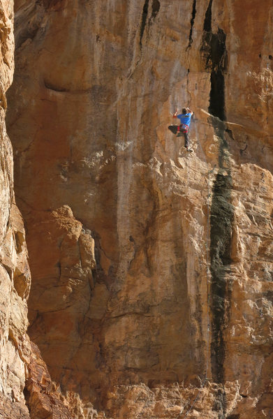 Ed Strang working on the unfinished?<br>
OG Mudbone/The Black Streak (5.14?)