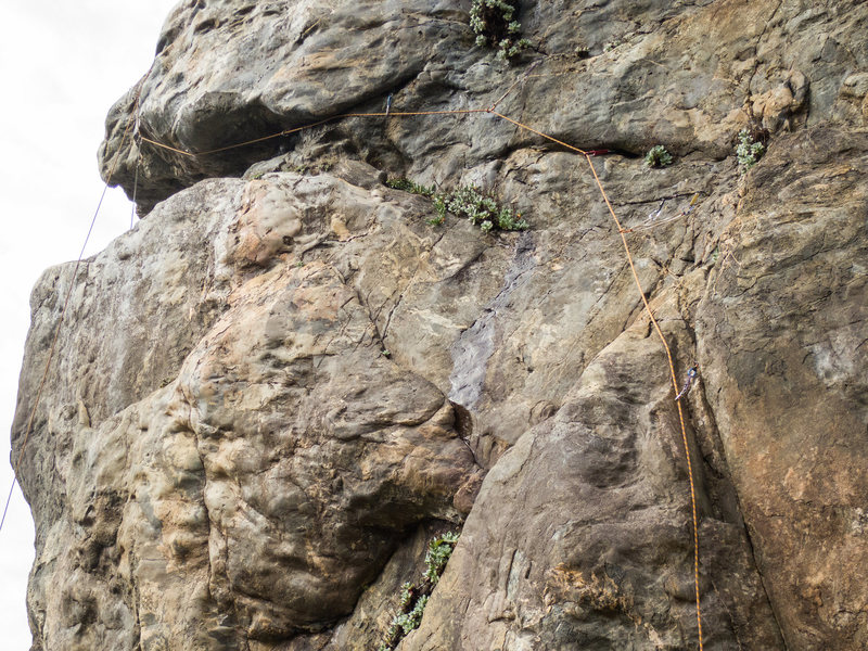 Fun traverse up to the shelf/roof