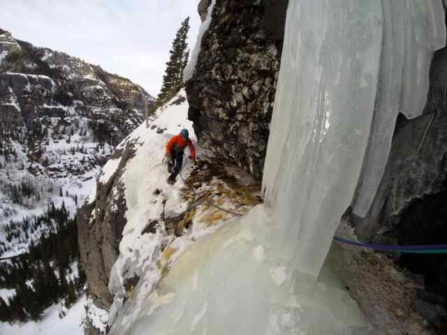 Coming across top of pitch 1 on Talisman in fat conditions. Jan 2015