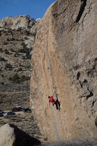 The V11 section ends at this hueco, which marks the (almost) halfway point.