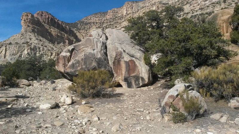 View of the road boulder from the south side.