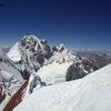 a view of Siula, beginning to climb the second ridge, easy ice/snow. But the climb was getting hard every moment.