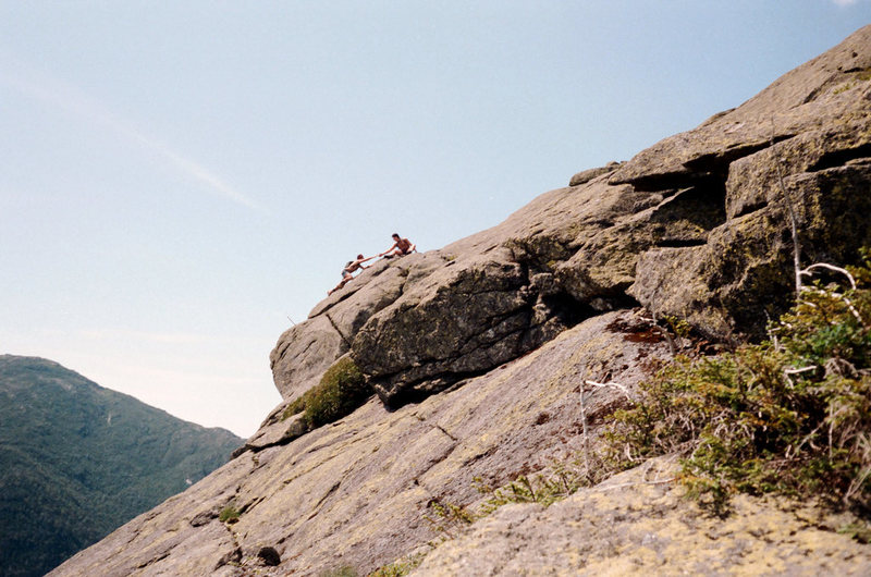 Andrew lending his brother Randy a hand up the back side of Haystack Mnt. ADK NY<br>
Circa 1983 