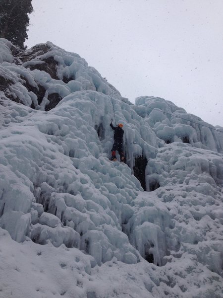 Bob climbing it when it's steep on the left side.